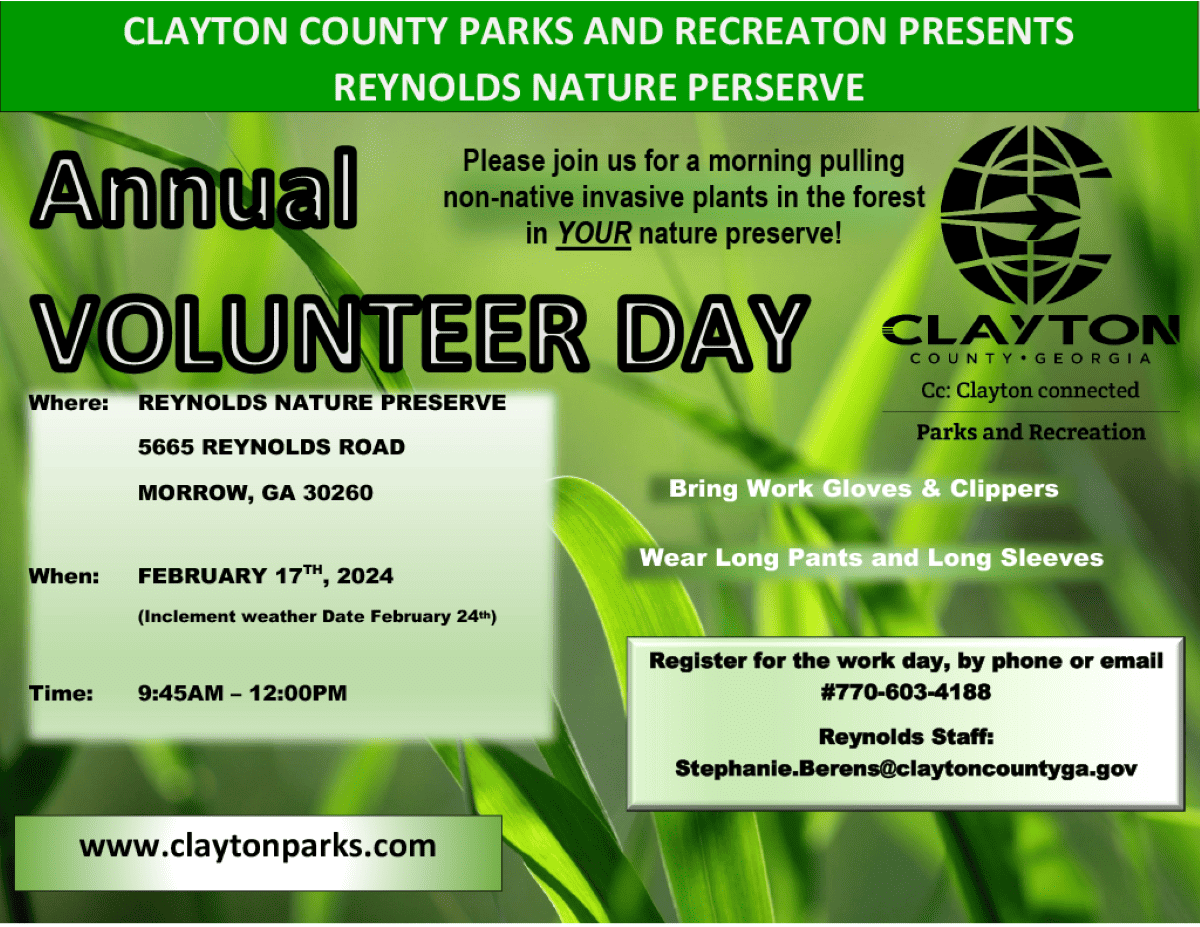 Reynolds Nature Preserve Annual Clean Feb 2024