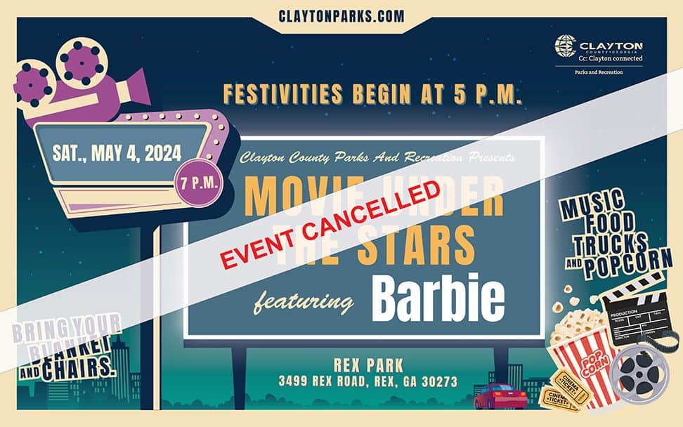 Movie Under the Stars Event Cancelled Flyer