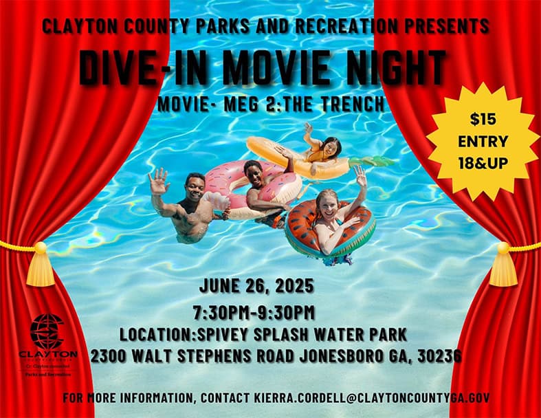 Dive-in Movie Night Flyer for Meg 2: The Trench Movie 