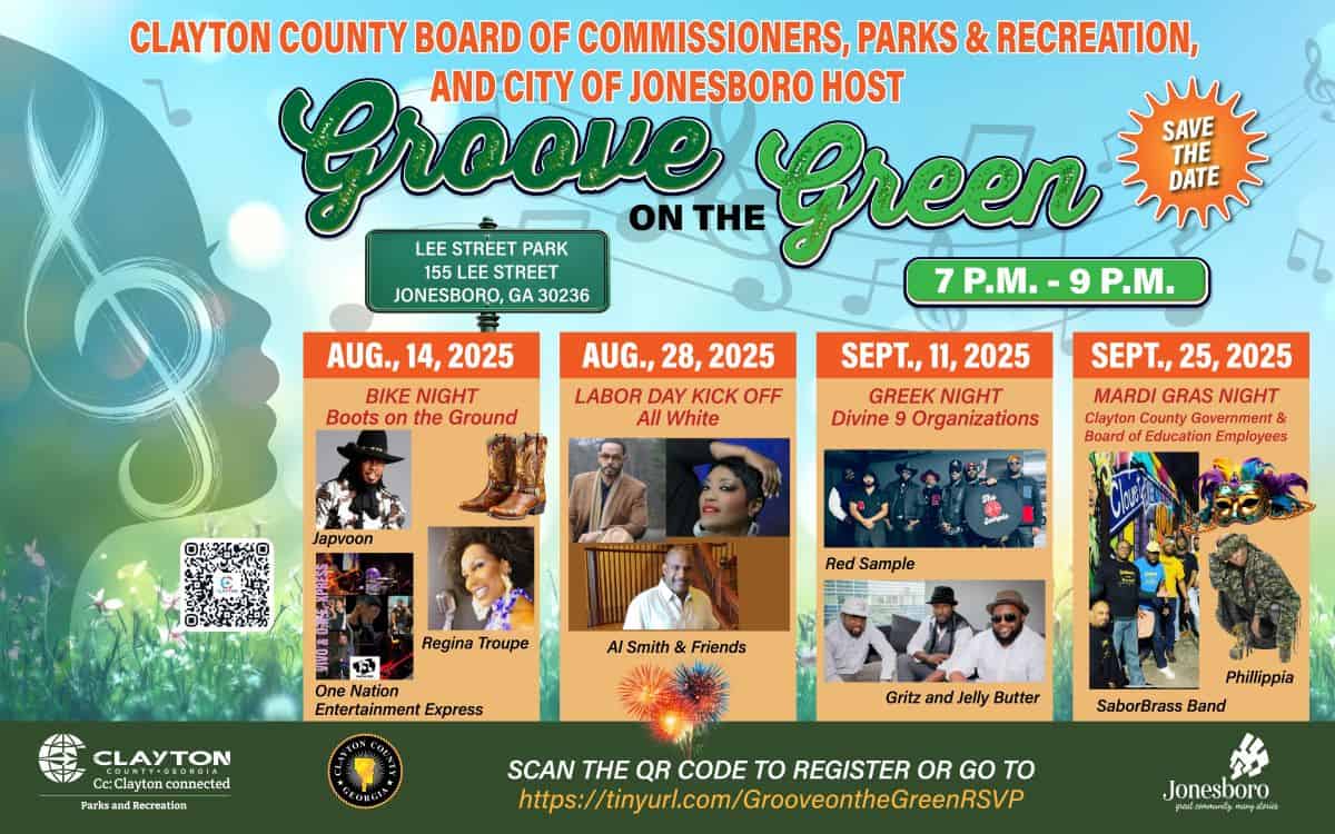 Groove on the Green Save the Date Flyer for August and September 2025