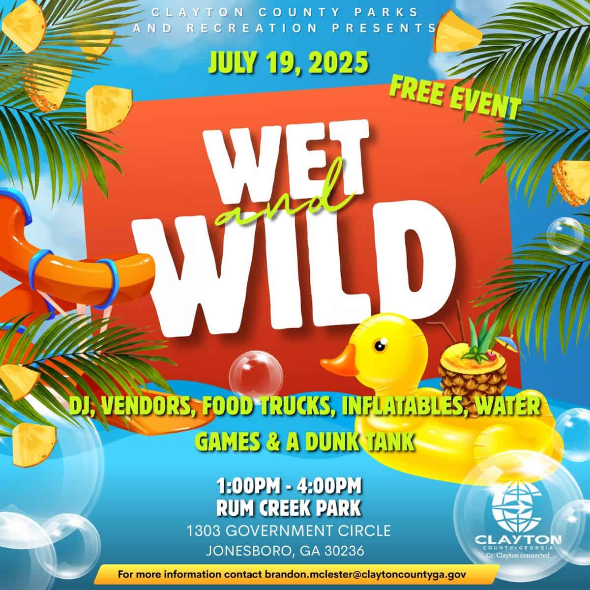 Wet and wild flyer with water and duck pool floatie 