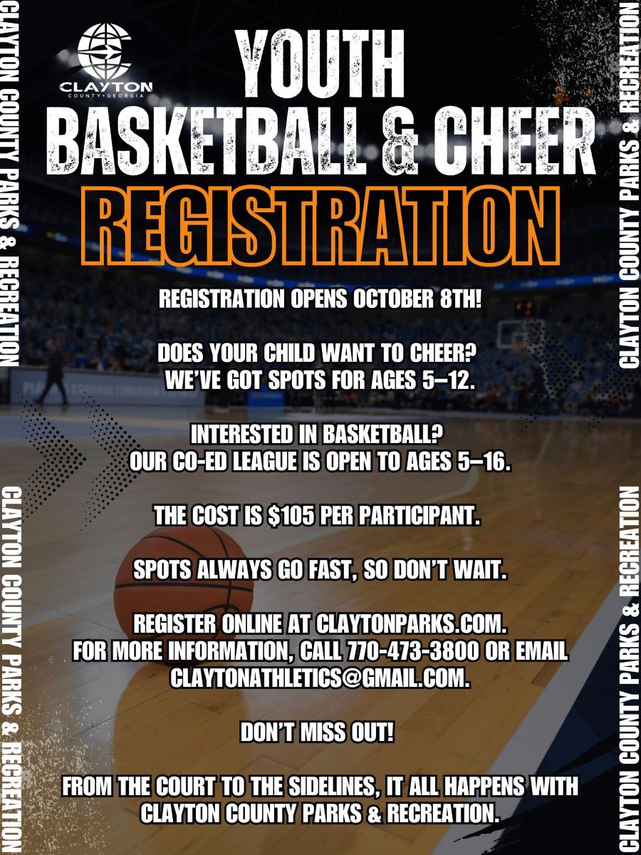 Youth Basketball & Cheer Registration Flyer