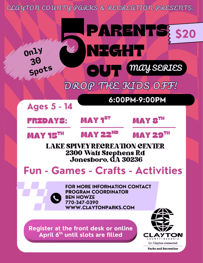 Parents night out flyer May 2026 Series