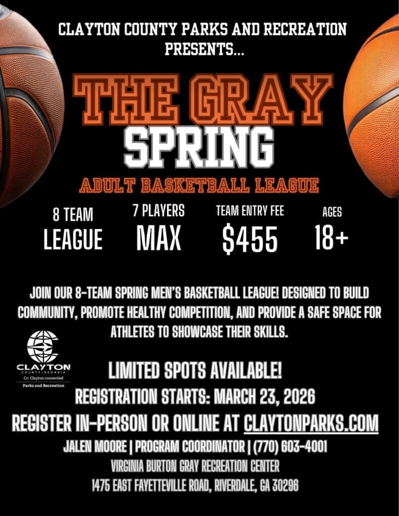 The Gray 4v4 Adult Basketball League May 4, 2026 flyer