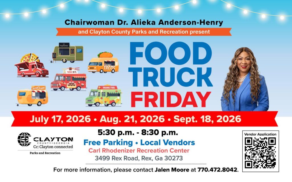 Food Truck Friday Flyer for July, August, and September 2026