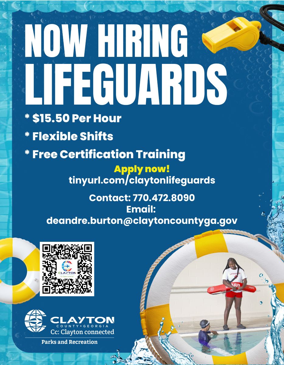 Now Hiring Lifeguards 2026 flyer